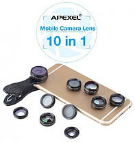 Набір фільтрів і об'єктивів для смартфона 10 в 1 Apexel APL-DG10 лінзи для телефона, фото 3