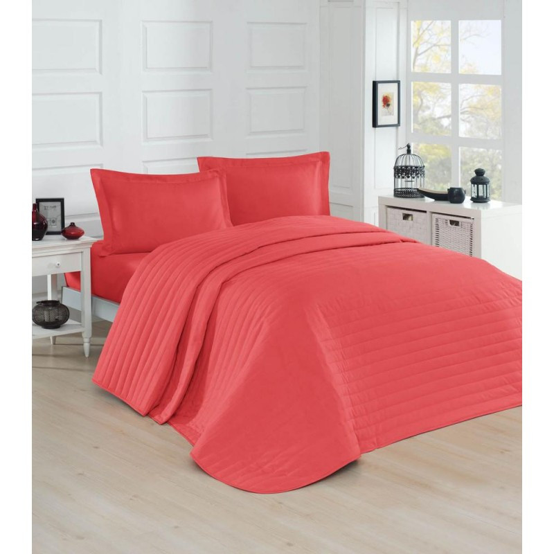 Покривало стьобане Eponj Home - Monart 220*240 240, Кораловий