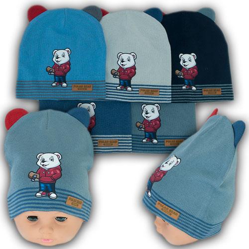 ОПТ В'язані дитячі шапки для хлопчика, р. 46-48 (5шт/набір), фото 1