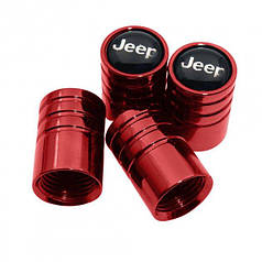 Ковпачки на ніпель для автомобіля Jeep Alitek Long Red Джип (4 шт)