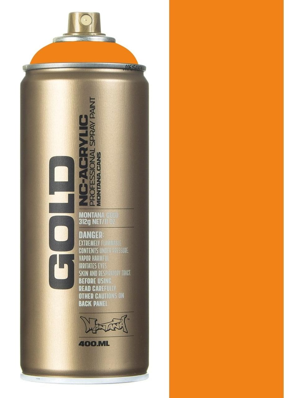Аерозольна фарба Montana Gold 2050 Orangina (Помаранчевий) 400 мл, фото 1