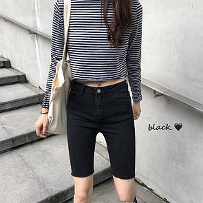 Жіночі чорні велосипедки на високій посадці (р. M,L) 832683