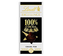 Шоколад Чорний Ліндт Экселенс 100 % Cacao Pur Lindt Excellence 50 г Швейцарія