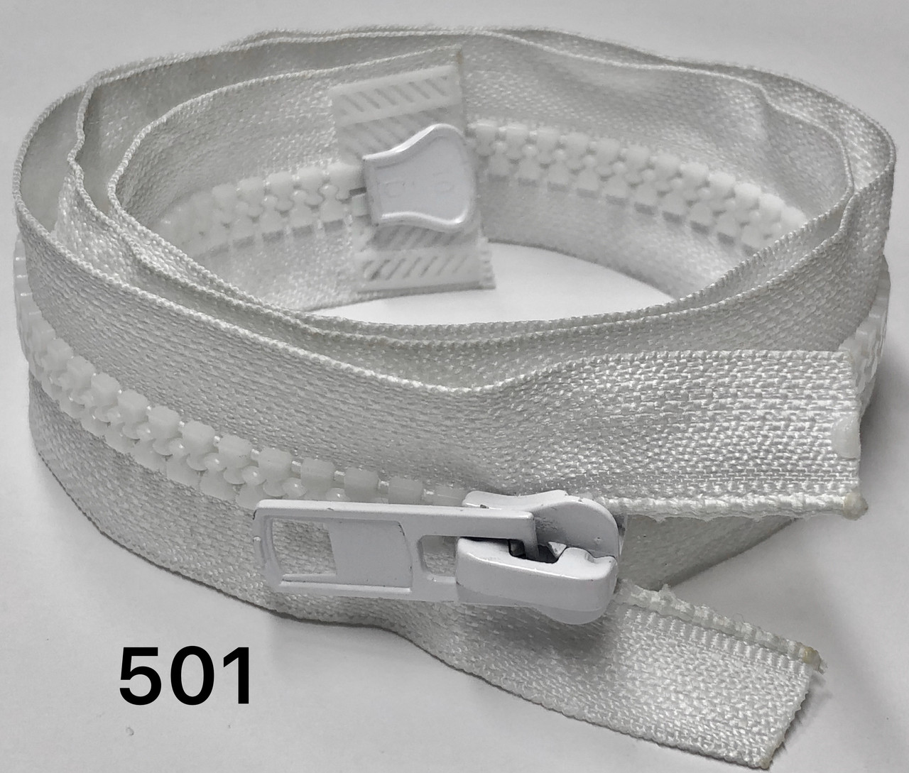 Блискавка тракторна Тип 10 Два бігунка 90 см Білий, фото 1