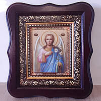 Ікона Архангел Гавриїл, лик 10х12 см, в темному дерев'яному кіоті