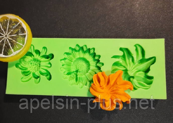 Молд силіконовий для мастики Квіти діаметр 3,7 см висота 1,0 см, фото 1