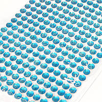 Стразы самоклеющиеся 6 мм, на планшете 504 шт., голубые