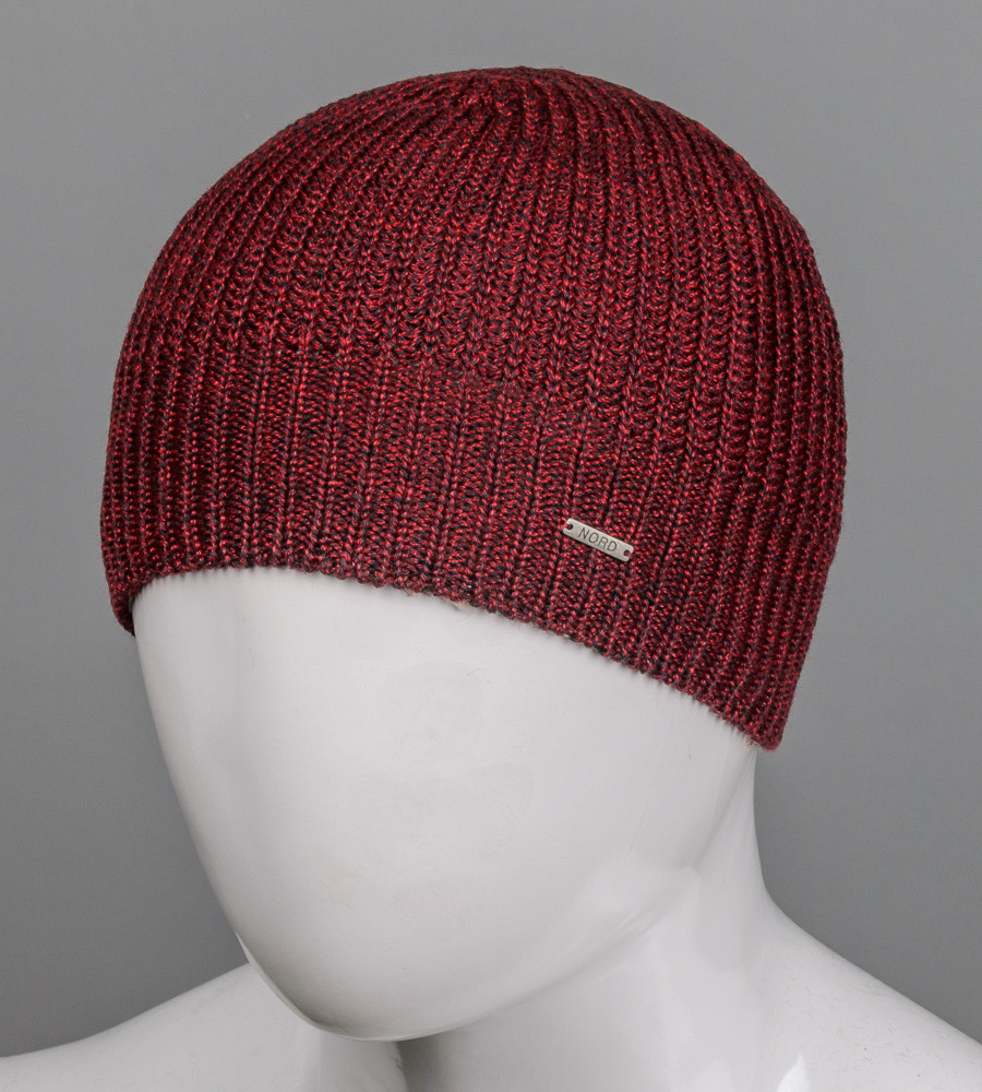Бавовняна чоловіча шапка (С2002), Бордовий, фото 1