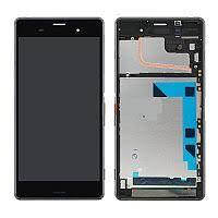 Дисплей (LCD) Sony D6603, D6643 Xperia Z3 с сенсором чёрный + рамка