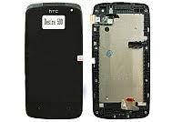 Дисплей (LCD) HTC 500 Desire, 506e з сенсором чорний + рамка Оригінал