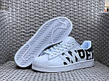 Кросівки чоловічі Adidas Superstar шкіряні спортивні модні білі, фото 5