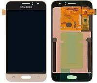 Дисплей (LCD) Samsung J120H Galaxy J1 (2016) (OLED) з сенсором золотий Оригінал