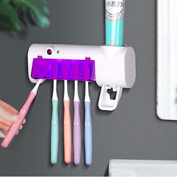 Тримач зубних щіток Brush Sterilizer / Диспенсер для зубної пасти / Уф стерилізатор