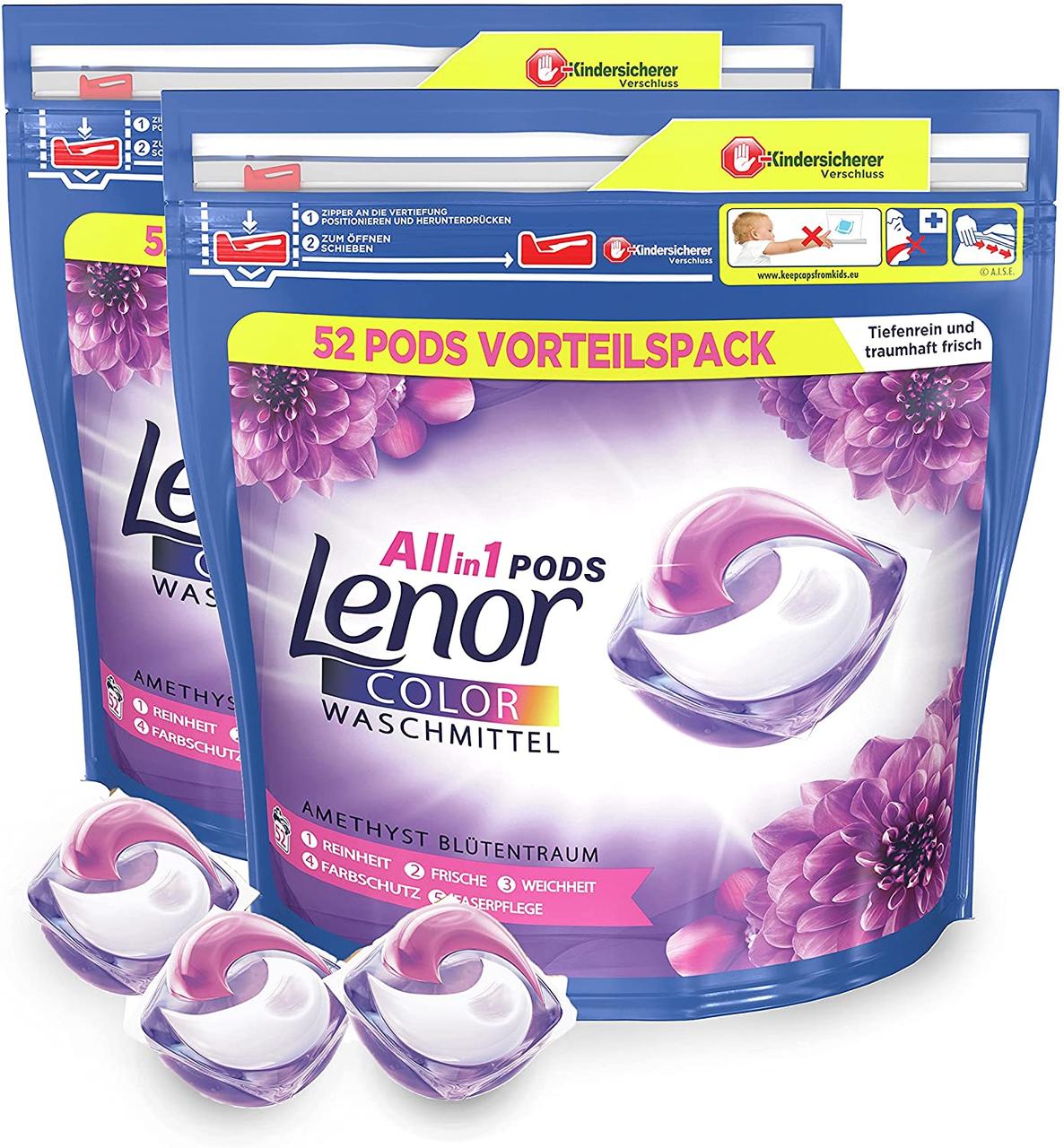 Капсули для прання кольорового Lenor Pods 3 в 1 104 капс, фото 1