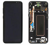 Дисплей Samsung G955 (SM-G955F, SM-G955FD) Galaxy S8 Plus с сенсором (тачскрином) черный с рамкой Оригинал