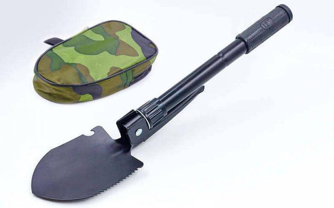 Туристична складана саперна лопата 5-в-1 в чохлі, фото 1