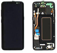 Дисплей Samsung G950 (SM-G950F, SM-G950FD) Galaxy S8 з сенсором (тачскрін) чорний з рамкою Оригінал