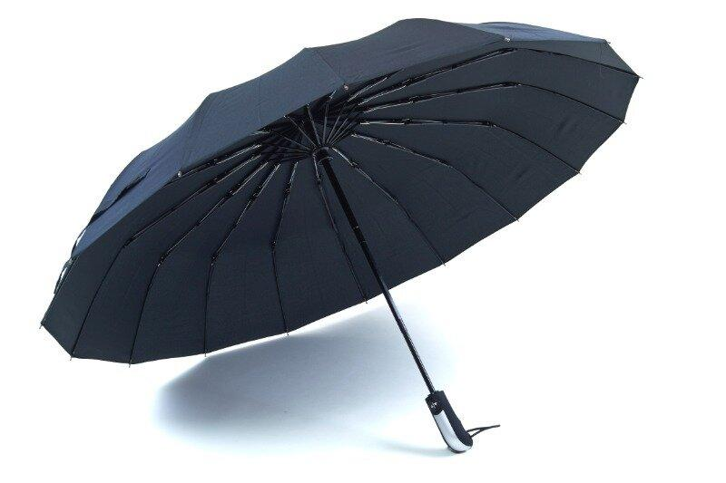 Чоловіча парасолька на 16 карбонових спиць/Режевий/Велика Топ якість — Карбонові спиці, фото 1