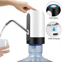 Помпа электрическая на бутыль Automatice Water Dispenser USB к кулерам для воды Черная с белым