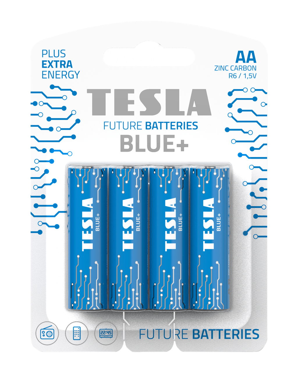 TESLA BATTERIES AA BLUE+/ 2165 (R06 / BLISTER FOIL 4 шт)