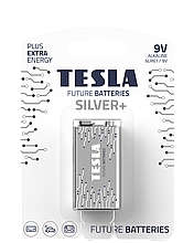TESLA BATTERIES 9V/1604 SILVER+/ 2301 (6LR61 / BLISTER FOIL 1 шт)