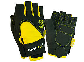 Рукавички для фітнесу PowerPlay 1728 D жіночі Чорно-Жовті S