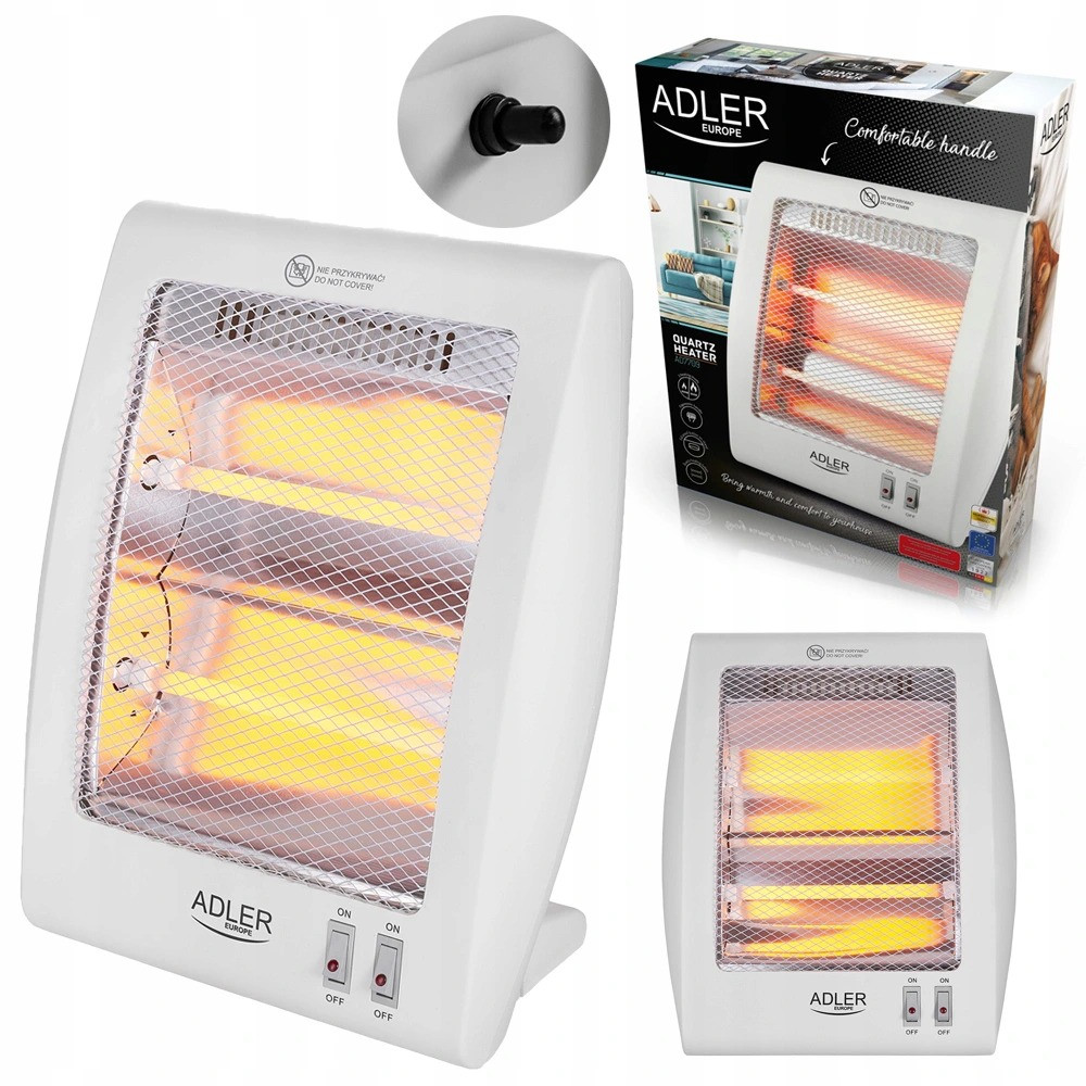 Кварцовий, галогеновий обігрівач Adler AD 7709 (400/800Вт, Польща), фото 1