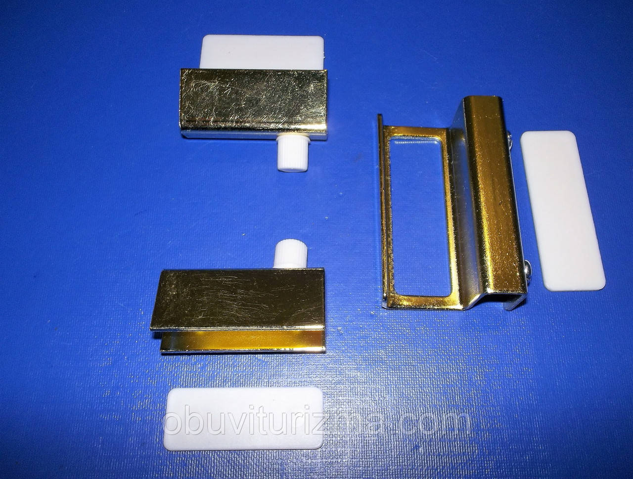 Набір для скла: 2 петлі + ручка, золото, фото 1