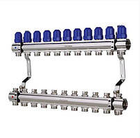 Колектор KP для опалення латунний на 11 контурів