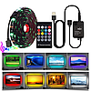 Світлодіодна стрічка 5м + пульт ДК USB LED 5050 RGB Чорний, фото 7