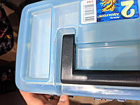 УЦЕНКА! Рыболовный ящик для снастей MHZ AQT-1702T двухъярусный, прозрачная крышка, 30.5х18.5х15 см, синий