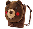 Дитяча сумка коричнева через плече сумочка міні "Ведмідь" велюр крос боді для малюків унісекс для телефону, фото 5