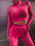 Жіночий костюм топ на блискавці з мітенками та штани, фото 2
