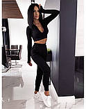 Жіночий костюм топ на блискавці з мітенками та штани, фото 4