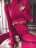 Жіночий костюм топ на блискавці з мітенками та штани, фото 9