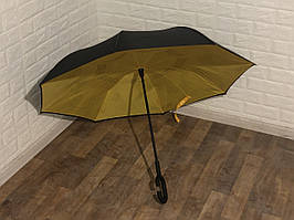 Зонт навпаки / Розумний парасольку (чорний-жовтий)