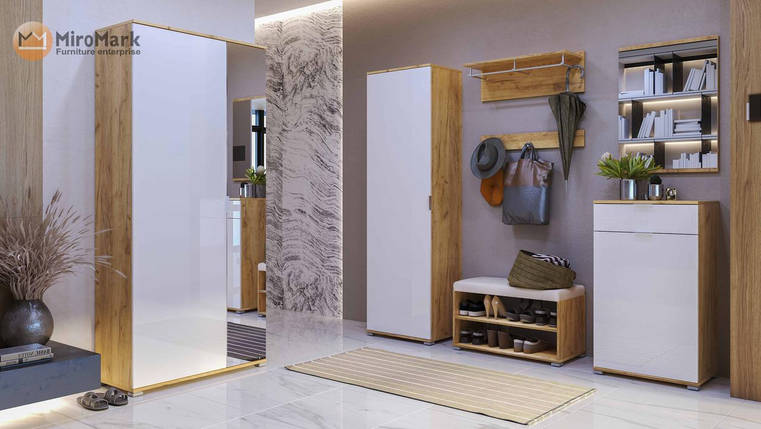 Комод в передпокій "Асті" білий глянець  2 двері 1 ящик TM Міро-Марк, фото 2