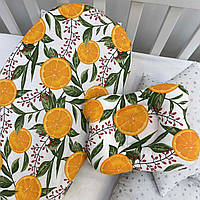 Набір пелюшка на гумці апельсини з барбарисом 35*75 см + подушка "Метелик"