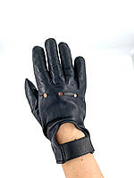 Кожаные мужские перчатки для вождения черные AL3015 L