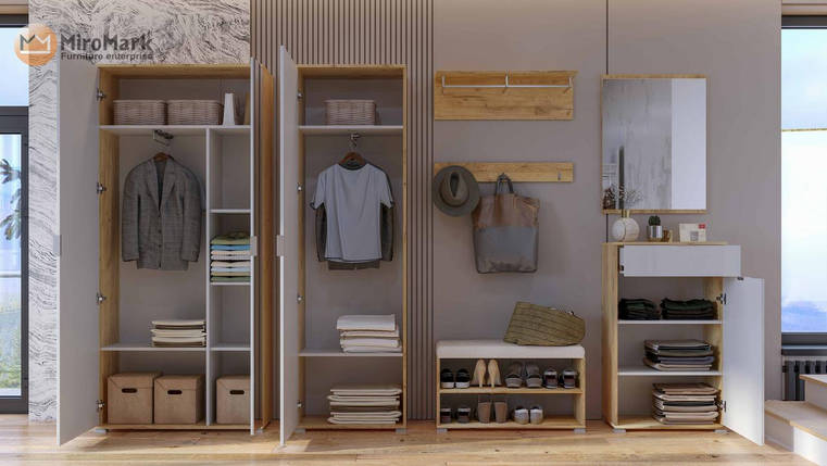 Комод в передпокій "Асті" білий глянець  2 двері 1 ящик TM Міро-Марк, фото 3