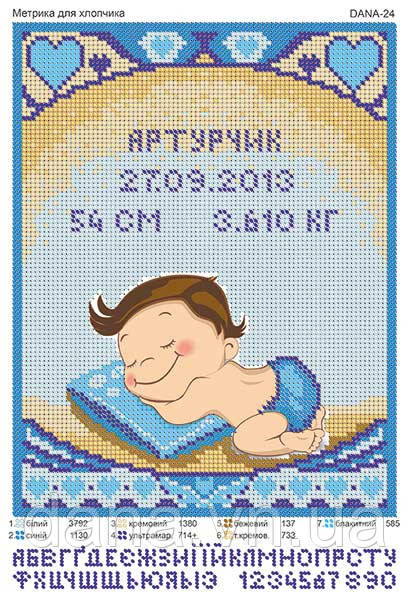 Заготовка для вишивання Метрика для хлопчика
