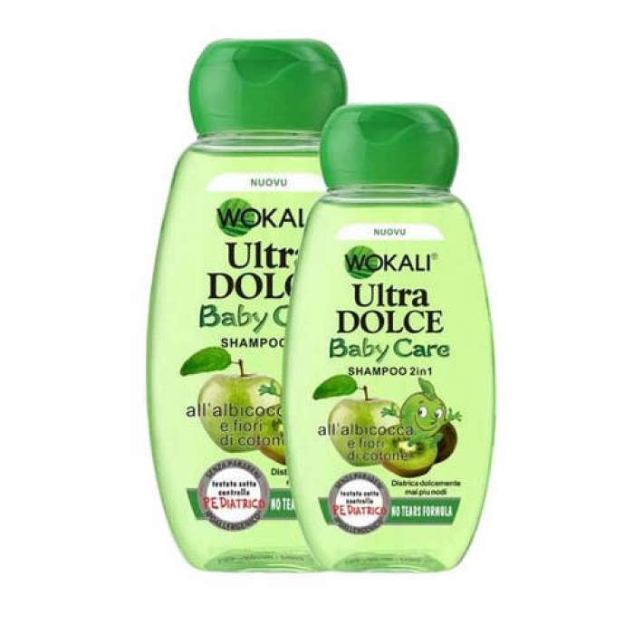 Детский шампунь Wokali Ultra Dolce Shampoo Baby Care яблоко и киви 2в1 WKL188 220 мл - фото 1 - id-p1475936012