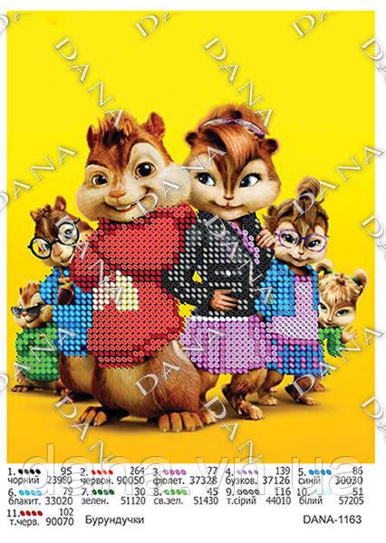 Схема для вишивки Бурундучки