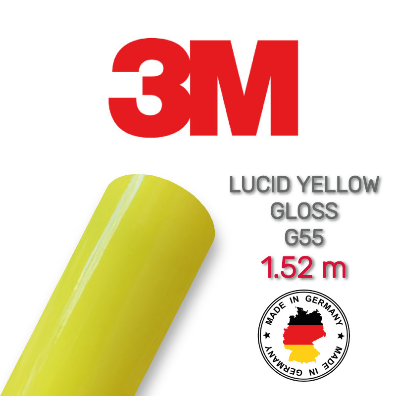 3M 2080 G55 Lucid Yellow Gloss — глянсова жовта плівка 1.524 м