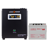 Комплект резервного живлення для котла LogicPower ДБЖ W500 + гелева батарея 520W