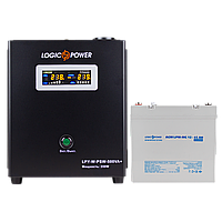 Комплект резервного живлення для котла LogicPower ДБЖ W500 + мультигелевая батарея 590W