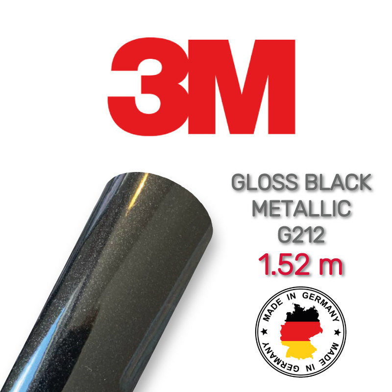3M 1080 Gloss Black Metallic G212, фото 1