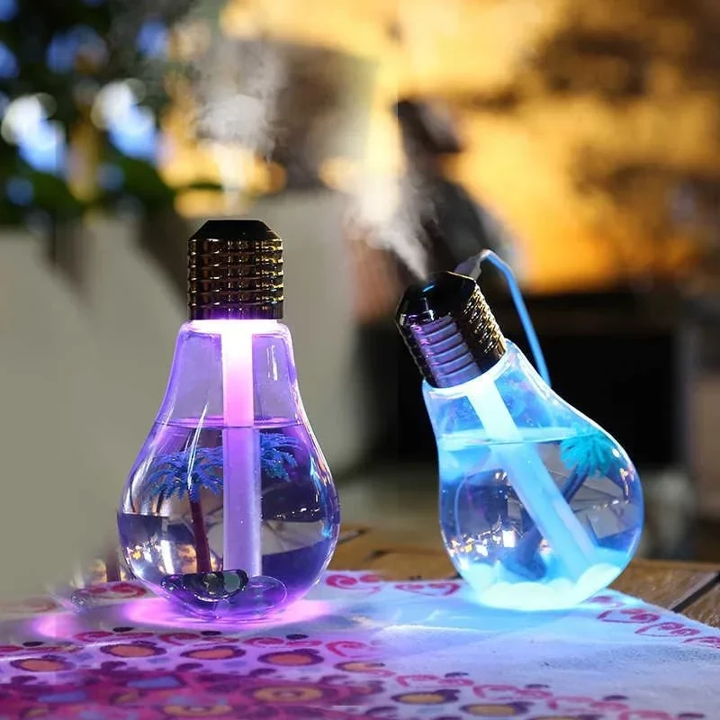 Ультразвуковий зволожувач повітря Лампочка Bulb humidifier з роботою від Usb, Нічник 7 кольорів