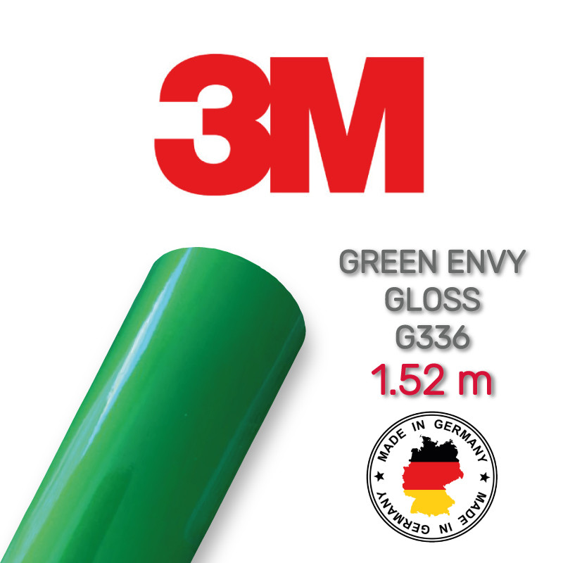 3M 1080 Gloss Green Envy G336 - Глянцева яскраво-зелена металік плівка