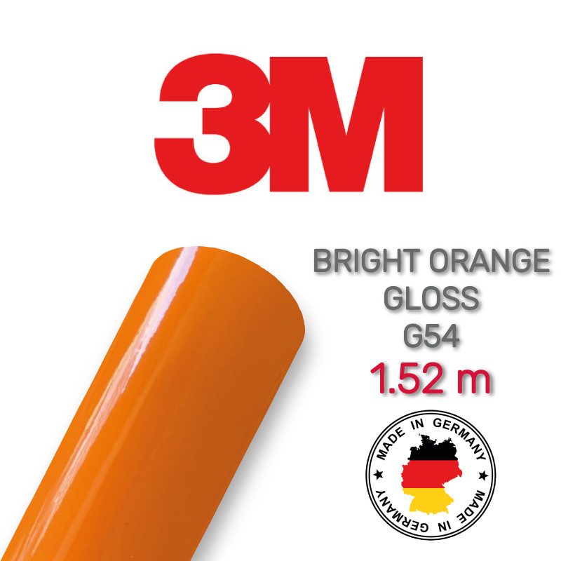 3M 2080 G54 Bright Orange Gloss — глянсова яскраво-жовтогаряча плівка 1.524 м